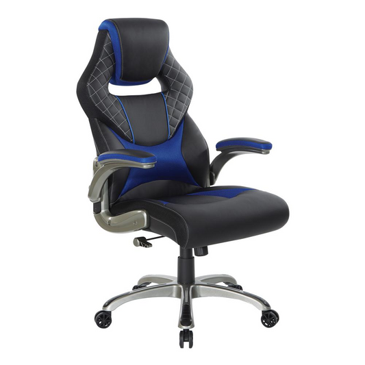 Oversite Gaming Chair in Faux Leather with White Accents | Enhance Your Gaming Experience