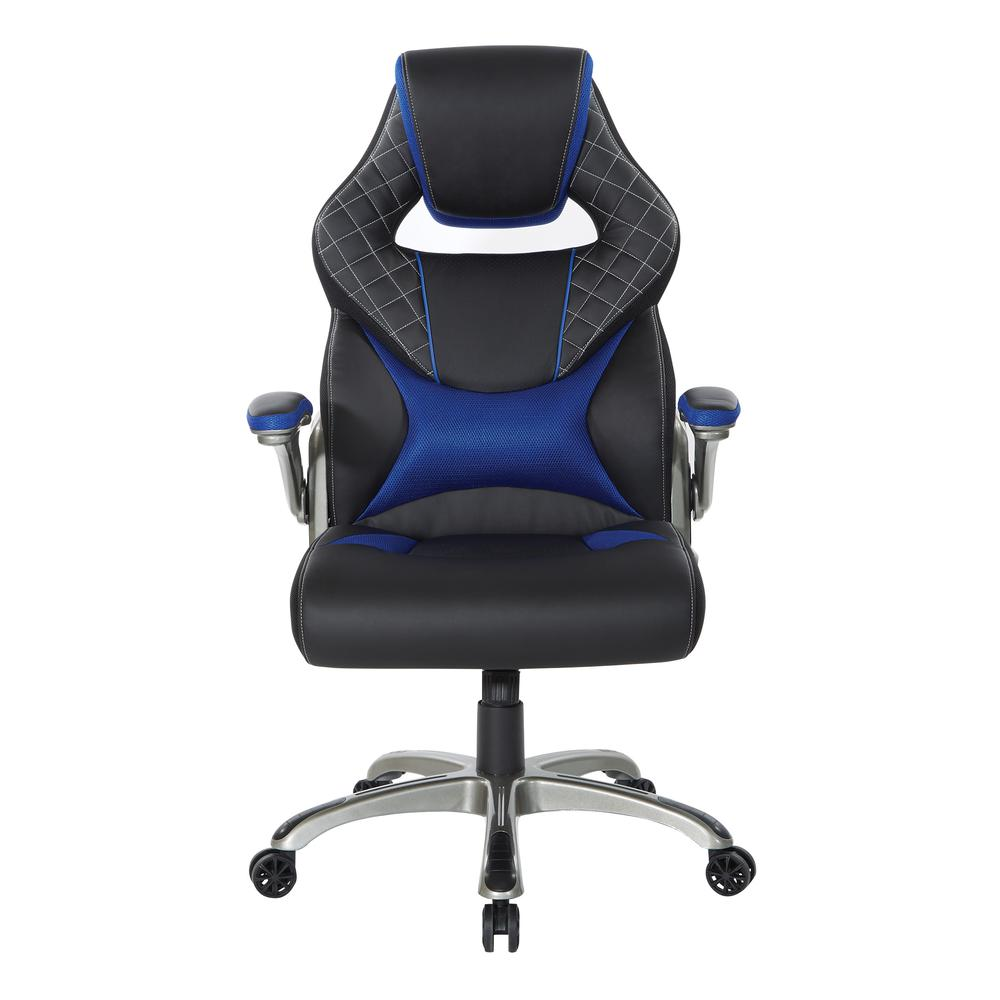 Oversite Gaming Chair in Faux Leather with White Accents | Enhance Your Gaming Experience