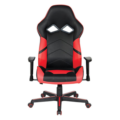 Vapor Gaming Chair in Black Faux Leather with Red Accents, VPR25-RD