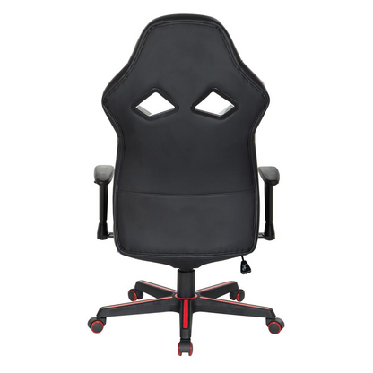 Vapor Gaming Chair in Black Faux Leather with Red Accents, VPR25-RD