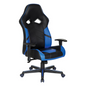 Vapor Gaming Chair in Black Faux Leather with Blue Accents