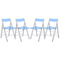 LeisureMod Menno Modern Acrylic Folding Chair, Set of 4