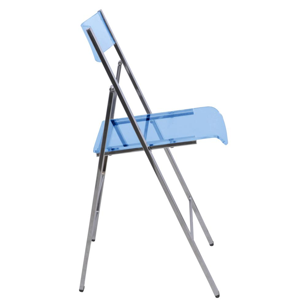 LeisureMod Menno Modern Acrylic Folding Chair, Set of 4