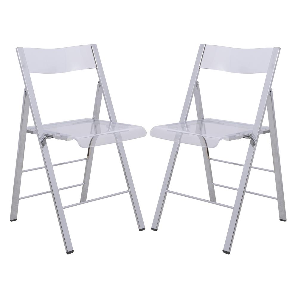 LeisureMod Menno Modern Acrylic Folding Chair MF15CL