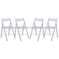 LeisureMod Menno Modern Acrylic Folding Chair, Set of 4 - High-Quality, Foldable Seats