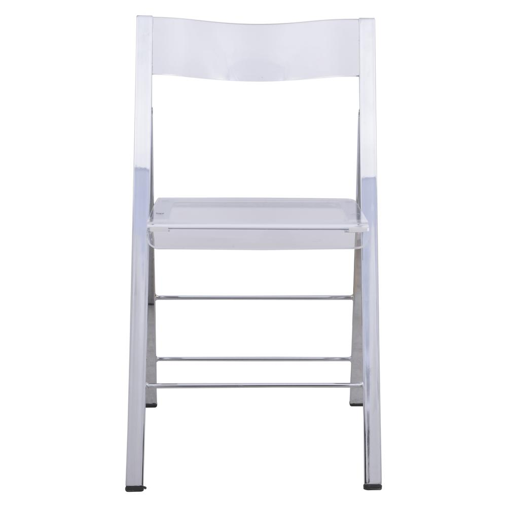 LeisureMod Menno Modern Acrylic Folding Chair, Set of 4 - High-Quality, Foldable Seats