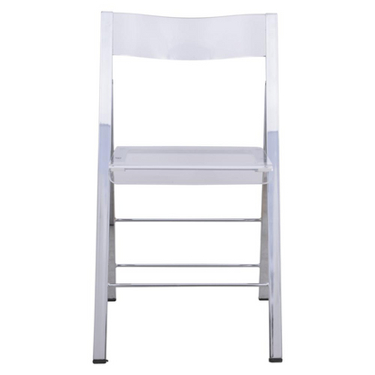 LeisureMod Menno Modern Acrylic Folding Chair, Set of 4 - High-Quality, Foldable Seats