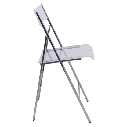 LeisureMod Menno Modern Acrylic Folding Chair, Set of 4 - High-Quality, Foldable Seats