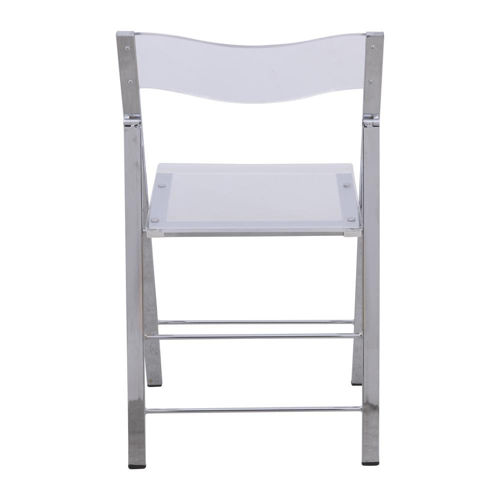 LeisureMod Menno Modern Acrylic Folding Chair, Set of 4 - High-Quality, Foldable Seats