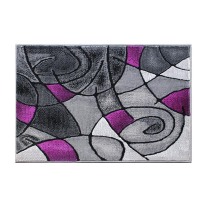 2' x 3' Purple Abstract Pattern Area Rug - Olefin Rug - Contemporary Design, Stain-resistant, Durable - Perfect for Any Room