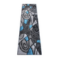 2' x 7' Blue Abstract Area Rug - Stain-Resistant Olefin Rug