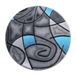 5' x 5' Round Blue Abstract Area Rug - Olefin Rug