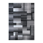 5' x 7' Gray Color Blocked Area Rug - Olefin Rug | Modern Geometric Design, Stain-Resistant Fibers