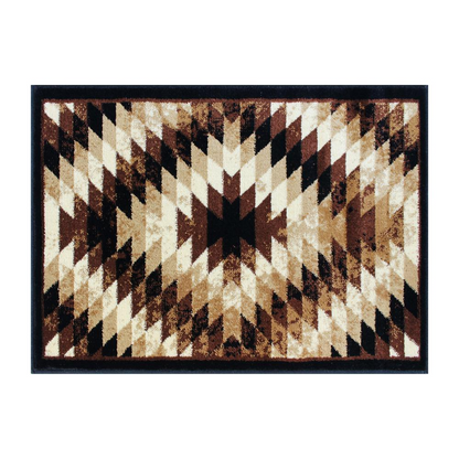 Southwestern 2' x 3' Brown Area Rug - Olefin Rug with Jute Backing