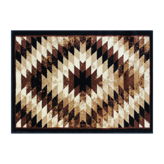 Southwestern 2' x 3' Brown Area Rug - Olefin Rug with Jute Backing