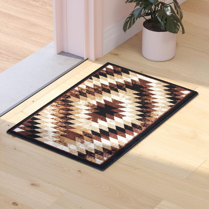 Southwestern 2' x 3' Brown Area Rug - Olefin Rug with Jute Backing