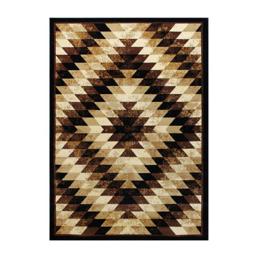 Southwestern 6' x 9' Brown Area Rug - Stain-Resistant, Ultra-Soft, and Durable