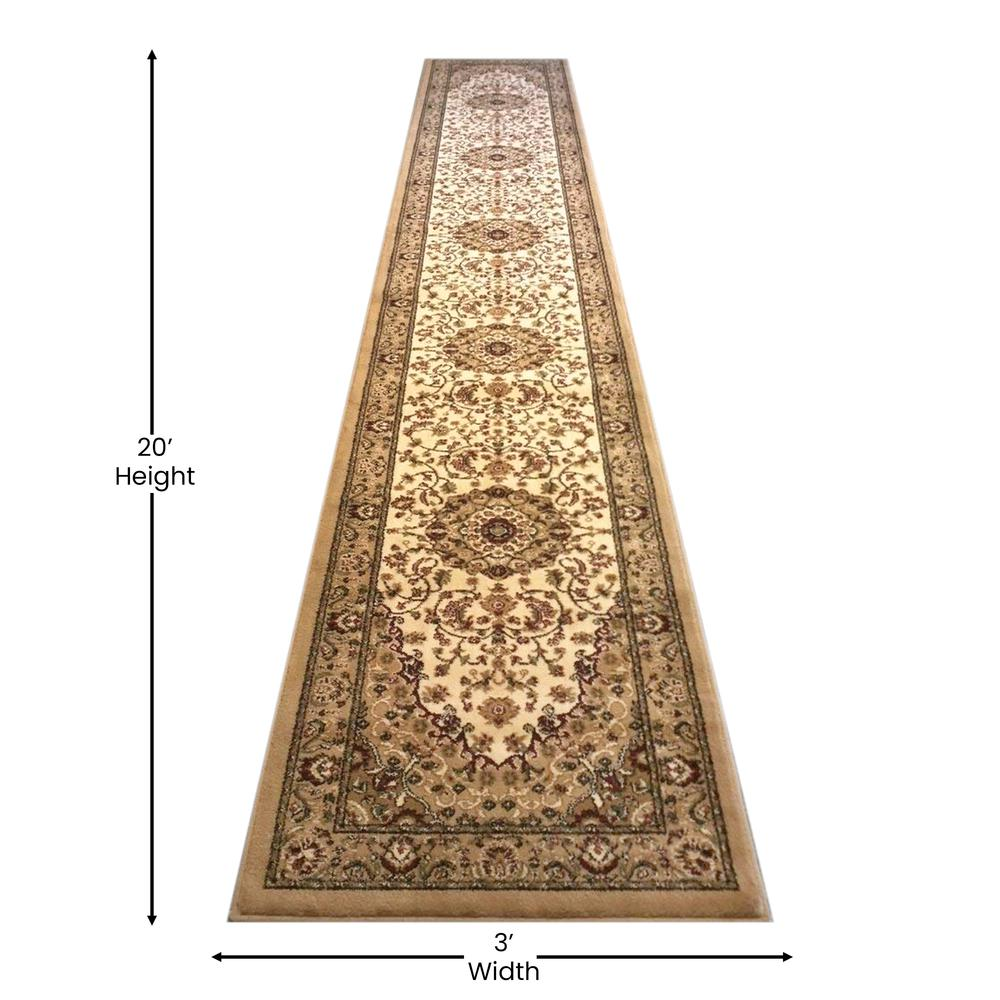 Persian 3' x 20' Ivory Area Rug - Add Elegance and Comfort to Your Home