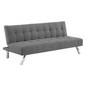 Sawyer Futon in Grey Fabric with Stainless Steel Legs - Contemporary Style and Comfort