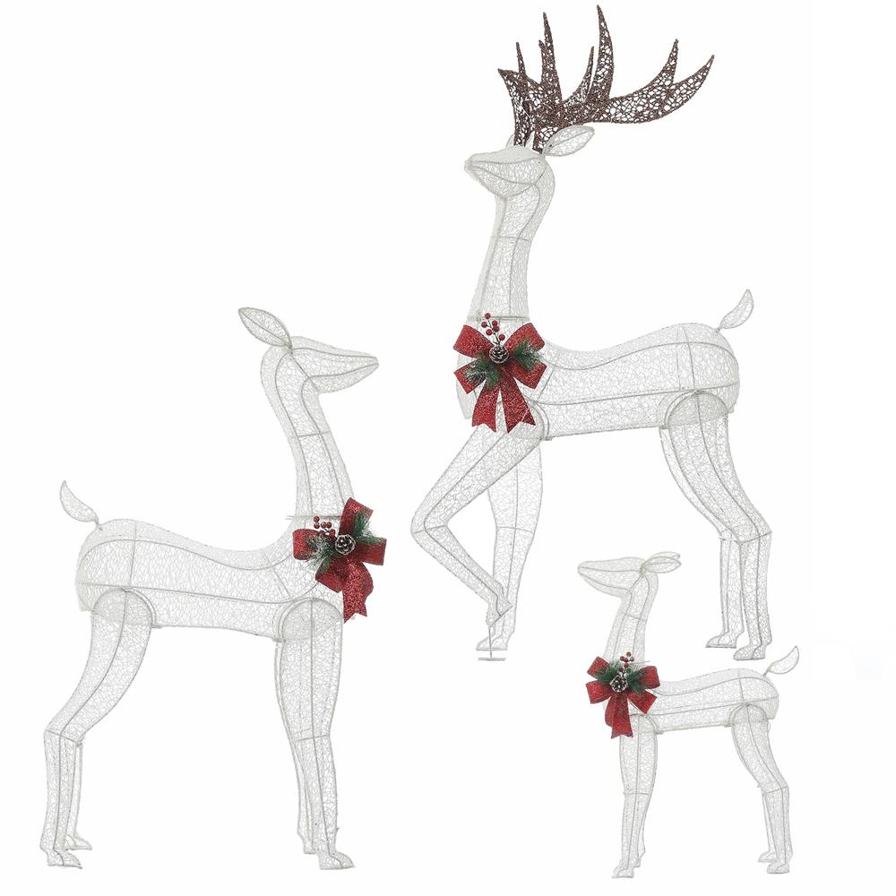 Set of 3 Deer Family Lighted LED Indoor Outdoor Holiday Decoration