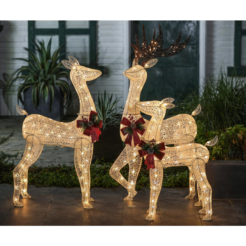 Set of 3 Deer Family Lighted LED Indoor Outdoor Holiday Decoration