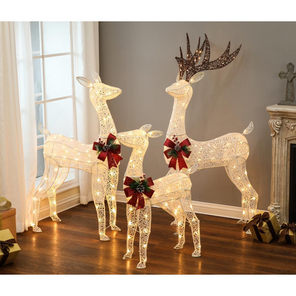 Set of 3 Deer Family Lighted LED Indoor Outdoor Holiday Decoration