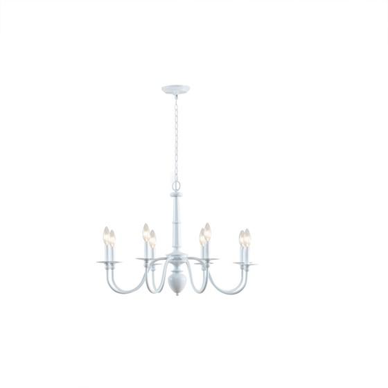 Amelia 8LT-Chandelier Glossy White - Elegant Candle Style Traditional Chandelier