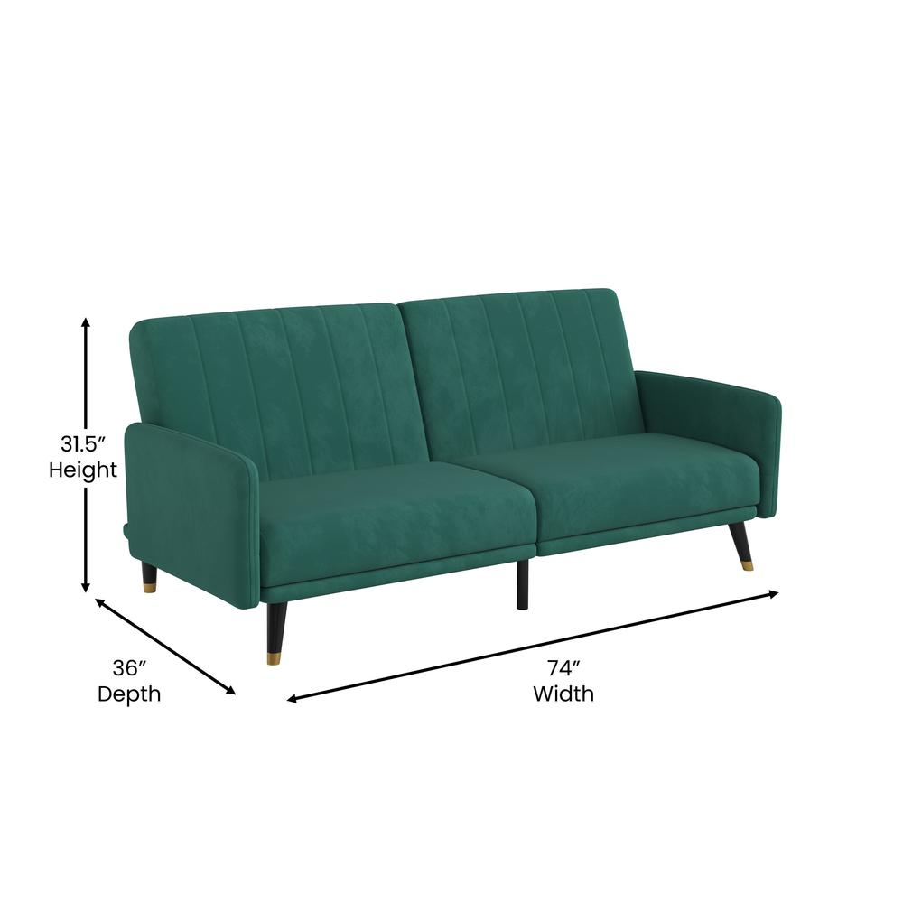 Sophia Premium Split Back Sofa Futon - Mid-Century Modern Style | Velvet Upholstery