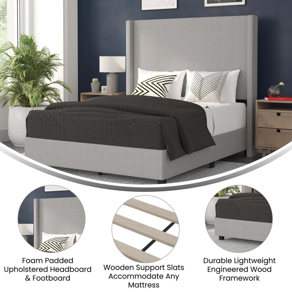 Quinn Full Upholstered Platform Bed - Gray | Stylish and Comfortable Bed