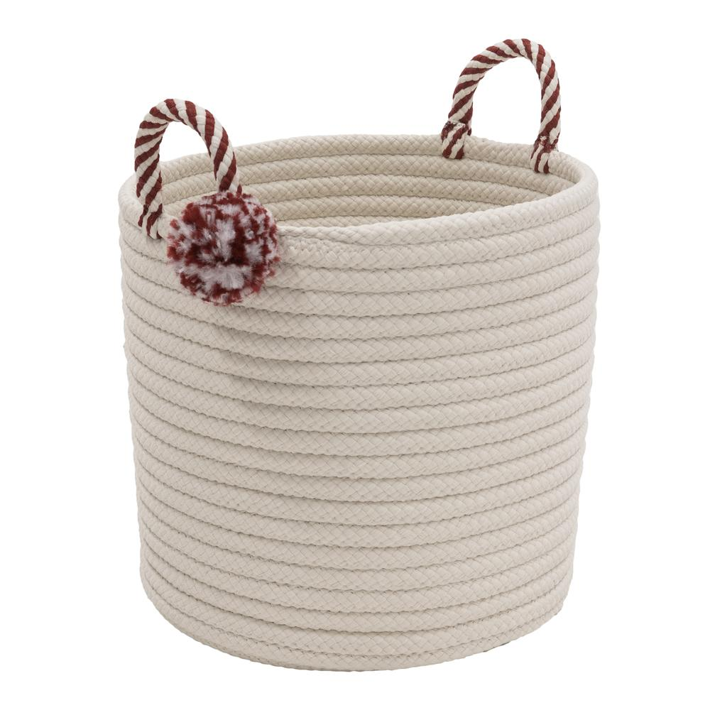 Candy Cane Basket - Red 14"x14"x14" | Festive Holiday Storage Solution