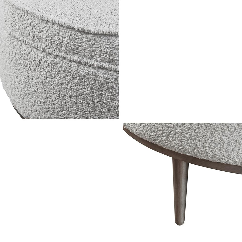 Upholstered Round Cocktail Ottoman with Metal Base 34" Dia, 34x34, Grey - Navarrete Furniture