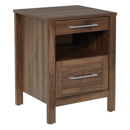 Stonebrook Nightstand, Classic Walnut - Premium Quality Nightstand with 2 USB Ports