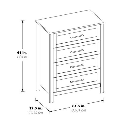 Stonebrook 4-Drawer Chest, Canyon Oak - Contemporary Style, Space-Saving Design