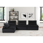 Anna Black Velvet 4 Pc Sectional Sofa - Modern Tufted Design