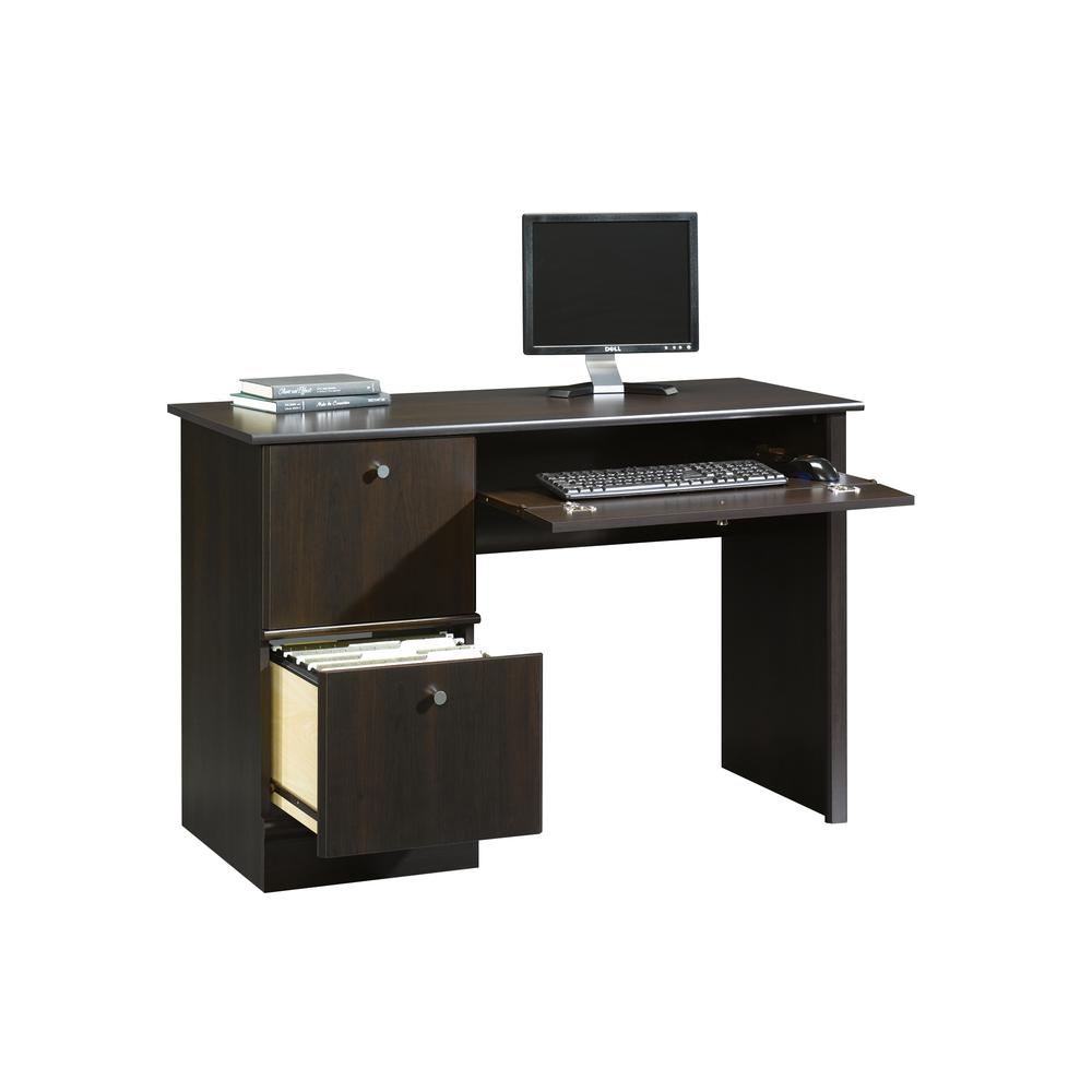 Sauder Select Computer Desk with Keyboard Shelf and File Drawer, Cinnamon Cherry