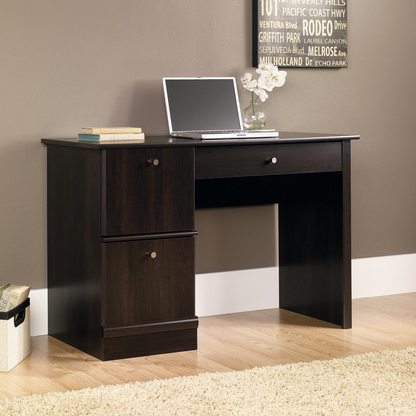 Sauder Select Computer Desk with Keyboard Shelf and File Drawer, Cinnamon Cherry