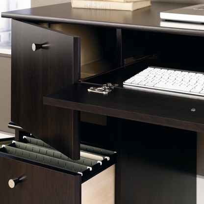 Sauder Select Computer Desk with Keyboard Shelf and File Drawer, Cinnamon Cherry