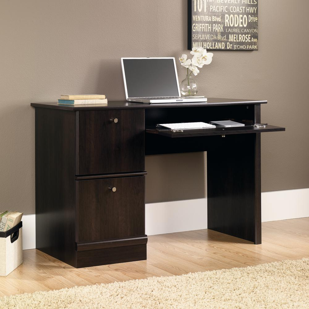 Sauder Select Computer Desk with Keyboard Shelf and File Drawer, Cinnamon Cherry