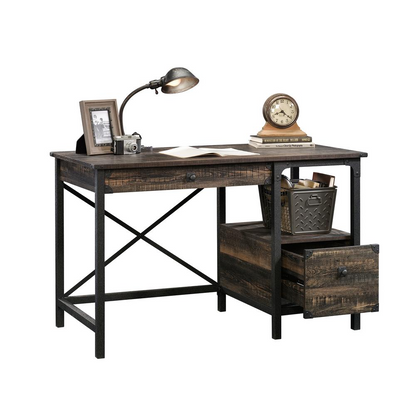 Steel River Desk, Carbon Oak