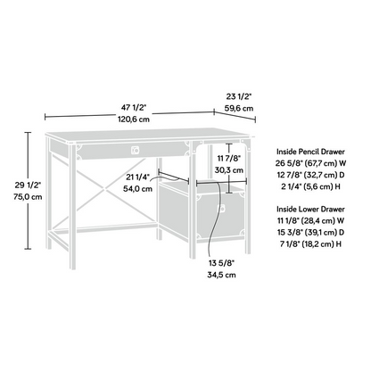 Steel River Desk, Carbon Oak