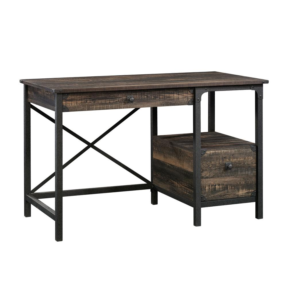 Steel River Desk, Carbon Oak