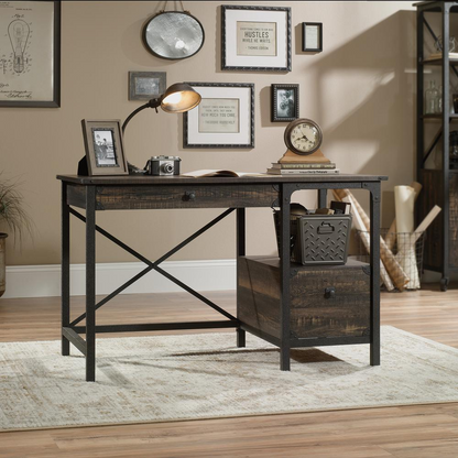 Steel River Desk, Carbon Oak