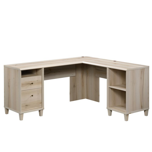 Sauder Willow Place L-Shaped Desk, Pacific Maple Finish, Storage & File Drawers