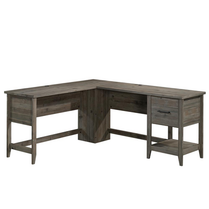 Sauder Summit Station L-Shaped Desk, Pebble Pine Finish, Office Upgrade