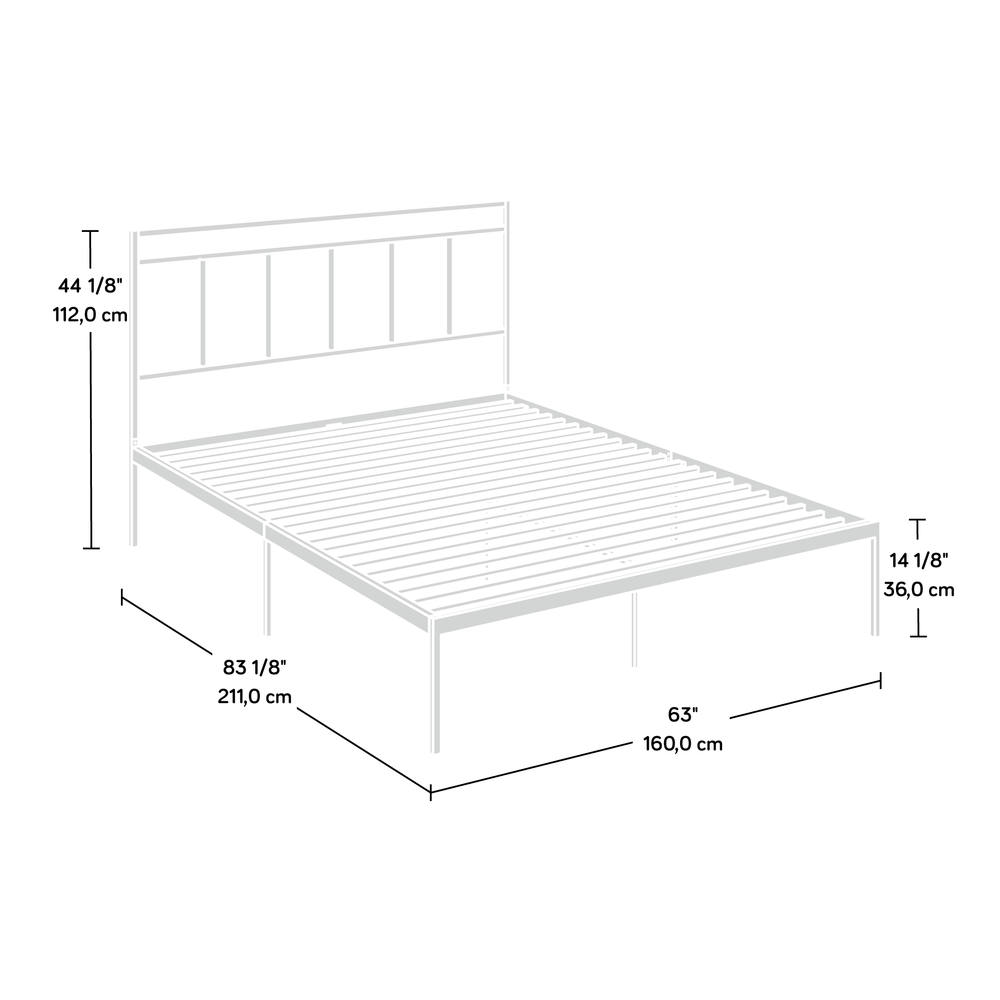 Cannery Bridge Queen Platform Bed - Trendy Metal Frame with Headboard