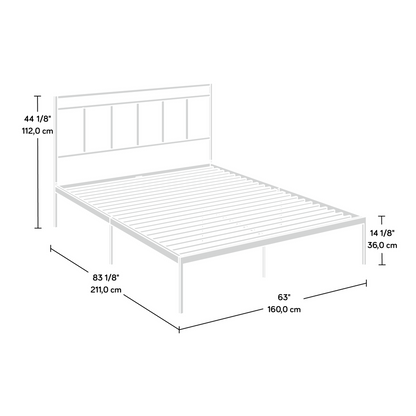 Cannery Bridge Queen Platform Bed - Trendy Metal Frame with Headboard