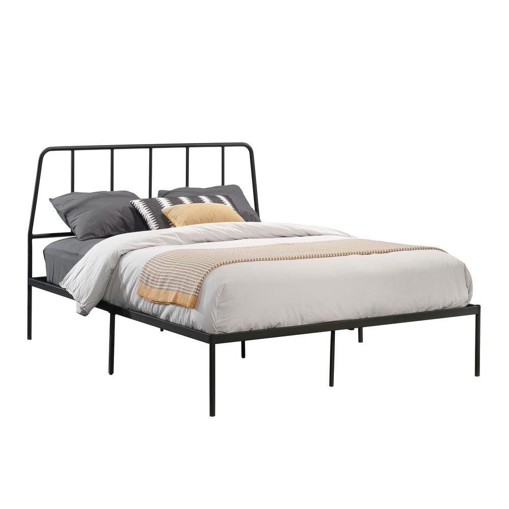 Harvey Park Queen Platform Bed Bf 3A - Modern Metal Frame with Integrated Headboard