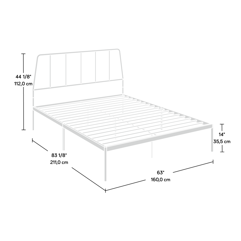 Harvey Park Queen Platform Bed Bf 3A - Modern Metal Frame with Integrated Headboard