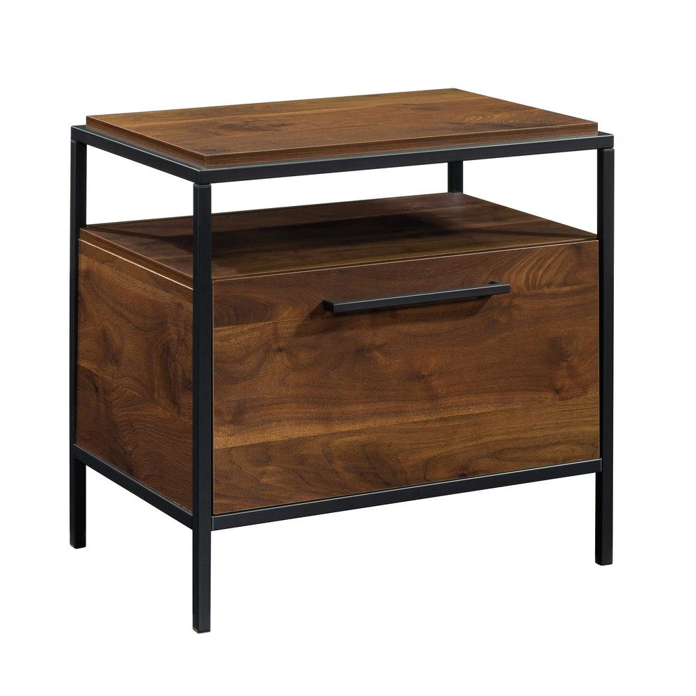 Nova Loft Nightstand Gw 3A - Grand Walnut Finish | Metal and Wood Construction