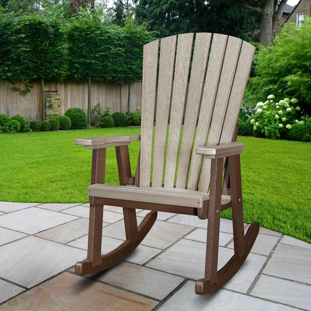 OS Home and Office Rocking Chair in Weatherwood with Tudor Brown Base - Relax in Style and Comfort